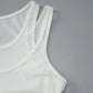 Fake Two-piece Tanks Top White Black Trendy Sleeveless Crop Tops Woman Summer Clothes 2026