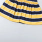 Sporty Style Mini Dress Woman Stripe Patchwork Polo-Neck Short Sleeve Shape Waist Ruched Hem Casual Fashion Bodycon