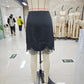 Elegant Lace Trim Elastic Waist Midi Skirt Women Satin Half Slip Skirts Fashion Silky Knee Length Underskirts Dress