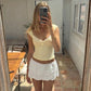 Lace Trim V Neck Tank Top Woman Cute Clothes Solid Color Sleeveless Fitted Crop Tops