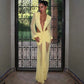 White Mesh Deep V Neck Long Sleeve Pleated Maxi Dresses Woman Elegant Party Dress Wedding Guest
