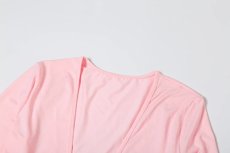 Elegant Y2K Sexy Dress Women Deep V-Neck Full Sleeve Banquet Vacation Party Hipster Simple Basis Fall Trend Vestidos