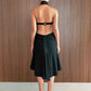 Women Halter Neck Backless Midi Dress Hollow Out Back Tie‑Up Ruffle Hem Mermaid Dress Latin Dance Party Evening Dresses