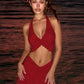Sexy Two Piece Set for Woman Twisted Ruffled Crop Top and Mini Skirt Summer Beach Vacation Outfit