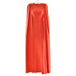 White Slashed-Neck Maxi Dress with Cape Sleeve Women's Winter Elegant Evening Party Dresses