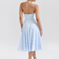 Deep V Neck Halter Sexy Madi Dress Women Fashion Sleeveless Backless A-line Loose Pleated Evening Long Dress Elegant