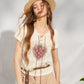 Women's Strawberry Print Lace-Up T-Shirt, Puff Sleeve Knit Punk Streetwear Top, Sweet Grunge Y2K Tee