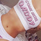 Two piece set Fashion COME HERE DADDY Letter Print Tank Top Sexy Sleeveless Summer Harajuku Kawaii Cropped Feminino Bikini 2023