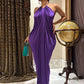 Elegant Ruched Halter Dress Woman Sexy Sleeveless Summer Trend Silky Skinny Gown Robe Vacation Banquet Party Vestidos
