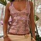 Y2K Glitter Shiny Sleeveless Shirt Vest Sequin Sparkle V Neck Tank Tops Women Slim Fitted Crop Top Festival Rave Clothes