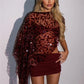 Women Sparkly Sequin Mesh Cape Cover Up Irregular Hem Sheer Fishnet Poncho Shawl For Party Rave Festival Tops