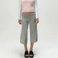 Fold Over Gaucho Pants for Women Flowy Wide Leg Yoga Capris Summer Casual Elastic Low Rise Cropped Palazzo Culottes