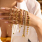 Zircon Star Metal Chain Bracelet Bangle Gold Plated Stainless Steel Watproof Summer Trendy Wrist Jewelry For Women