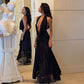 Mesh Splicing Deep V Neck Backless Split Long Dresses Black Sexy Birthday Party Dress 2026 Woman Clothing