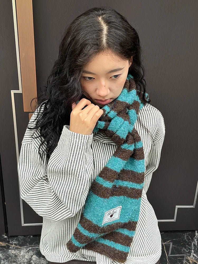 2025 Winter New Arrivals Y2K Stripe Neck Warmer Accessory For Woman