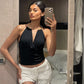 Backless Halter Tops for Woman Sexy Summer Clothes 2026 Solid Color Low Cut Tanks Top Camis