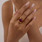18K Gold Plated Stainless Steel Geometric Fashion Ring Waterproof Anti Allergic colorfast Fashion Jewelry Unisex 2024