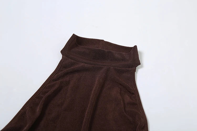 Backless Dress Women Backless o-Neck Solid Thin Folds Sleeveless Sexy Midnight Summer Trend Party Street Bodycon