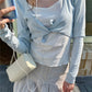 Women Tie Front Cropped Cardigan Long Sleeve Solid Color Knotted Front Slim Fit Short Shrug Casual Spring Fall Outerwear
