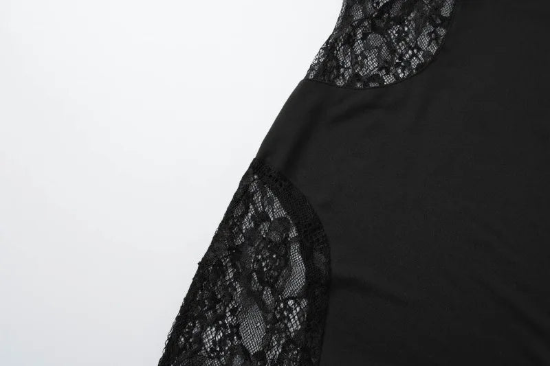 Lace Hollow Sexy Black Dresses for Woman Party Evening Outfits Spaghetti Strap Low Cut Backless Maxi Dress