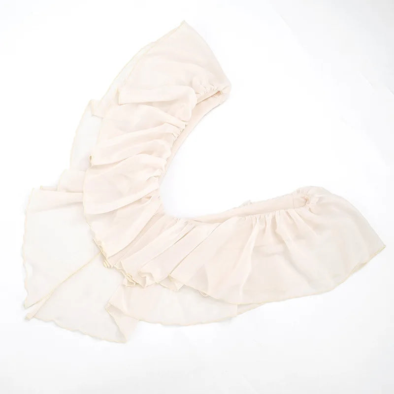 Sexy Two Piece Set Woman Summer Outfits 2026 V Neck Backless Ruffled Mesh Crop Top and Mini Skirt Sets