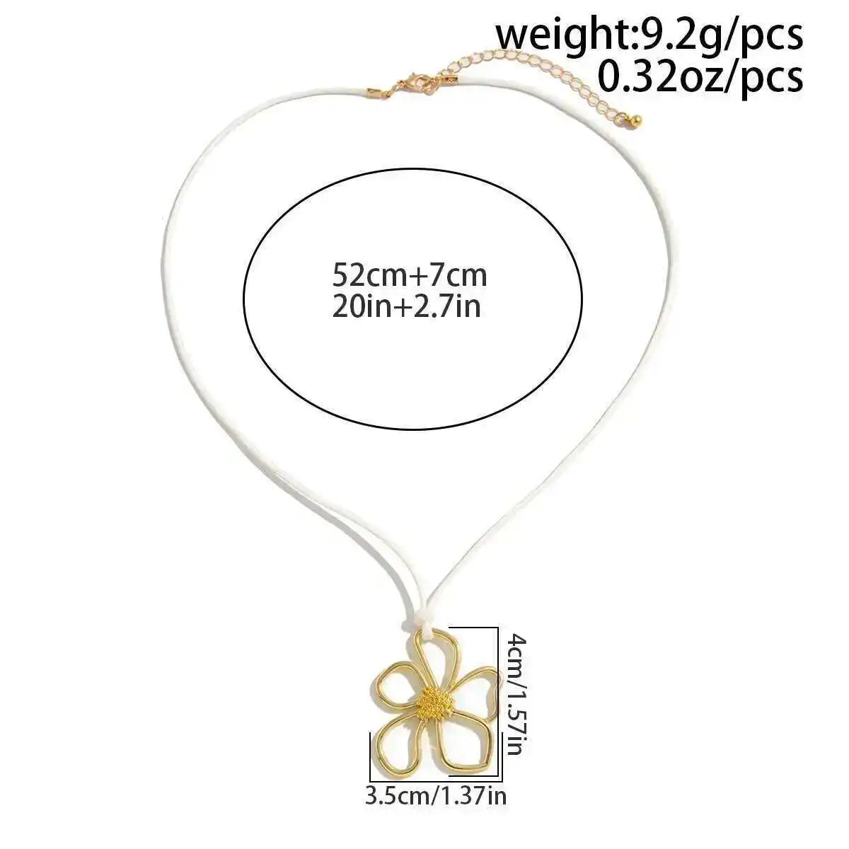 Simple Hollow Flower Pendant Choker Necklace for Women 2025 New Trendy Boho Rope Clavicle Chain Summer Neck Y2K Jewelry