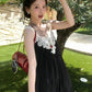Summer Daily Vacation Patchwork Lace Tassel Maxi Dress Women Folds Loose Sleeveless Backless Fashion Leisure Vestidos