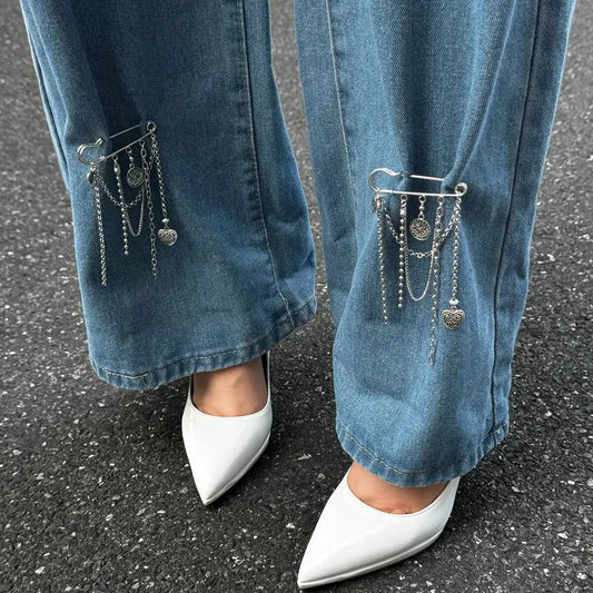 Women's Love Heart Tassels Pendant Fashion Anklet Simple Summer Foot Brooch Jewelry Accessory