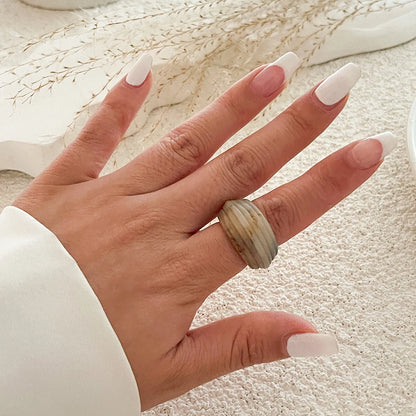 Creative Resin Acrylic Rings for Women Fashion Statement Bohemian Geometric Couple Ring Y2K Wed Engaged Jewelry Gift