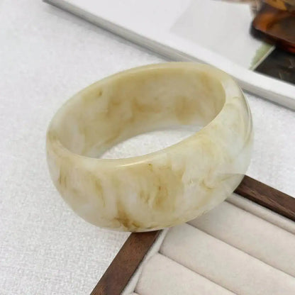 Creative Boho Off White Resin Acrylic Bracelet for Women Fashion Stackable Geometric Bangle Steampunk Jewelry Daily Gift