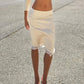 Sexy Lace Patchwork Satin Skirt Women Elegant Trend Bow Applique Fashion Classic Party Streetwear Simple Chic Outfits