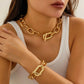 Vintage Punk Heavy Metal Big Chunky Chain Necklace for Women Goth OT Buckle Lock Choker Grunge Jewelry Steampunk Men