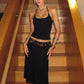 Halter Top And Midi Skirt Sets Women Elegant Sleeveless Backless Bodycon Two Piece Set Female Club Party Dress Set