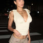 Lace Up Deep V Neck Sleeveless Crop Tops Summer 2026 Sexy Going Out Top Woman Clothes