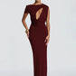 Cut Out One Shoulder Sexy Maxi Dress Women Elegant Draped Bodycon Evening Gown Club Party Long Formal Cocktail Dress