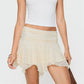 Women's Summer Lace Mini Skirt Casual Stylish Solid Color Lace Floral Low Rise Short Skirt Y2K High Street Wear