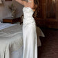 Elegant Off-shoulder Sexy Maxi Dress Women Fashion Strapless Sleeveless Backless Ruched Bodycon Club Long Dress New