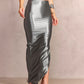 Satin Long Skirt Elegant High Waist Side Split Maxi Skirts Party Sexy Clothes for Women Summer