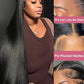 220 Density Bone Straight Brazilian Human Hair 13x6 13x4 HD Transparent Lace Frontal Wig Pre Plucked For Women