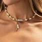 Boho Elegant Love Heart Pendant Choker Necklace for Women 2026 New Imitation Pearl Adjustable Chain Wedding Jewelry