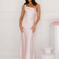 One Shoulder Backless Sexy Maxi Dress Women Gown Satin Skew Collar Sleeveless Thigh High Split Club Party Long Dresses