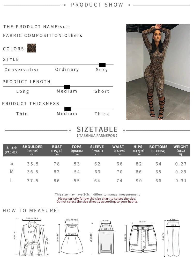 Leopard Print 2 Piece Set Woman Autumn Trend o-Neck Full Sleeve T-Shirts+Skinny Peach Hip Crop Pants Fashion Suits