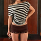 Women Fold Over Low Rise Shorts Gold Stud Hem Decor Slim Bodycon Hot Shorts Y2K Summer Casual Street Mini Short Pants
