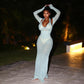 See Through Lace Dress for Woman Elegant Sexy Long Sleeve Maxi Dresses Beach Vacation Outfits