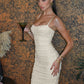 Backless Ruched Elegant Sling Dress Woman Summer Trend Low-Neck Sleeveless Vacation Beach Party Style Chic Mid Bodycon