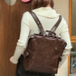Minimalist Preppy Brown Large Capacity Versatile Backpack For Women