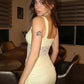 Elegant Lace Mini Dress Women Summer Fashion V Neck Sleeveless Backless Slinky Ruched Club Party Dress Female Clothes