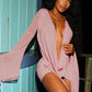Halter Y2K Dress Women See Through Irregular Backless Coquette Full Sleeve Sexy Midnight Beach Vacation Mini Bodycon
