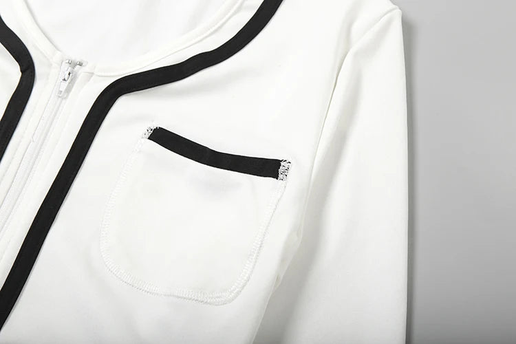 Pocket Tracksuit 2 Piece Set Woman Casual Zip Crop Tops+Shorts Matching Simple Sporty Matching Streetwear Outfits