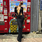 Sexy Black Long Sleeve Maxi Dresses Club Outfits for Woman Clothes Deep V Neck Hollow Backless Dress
